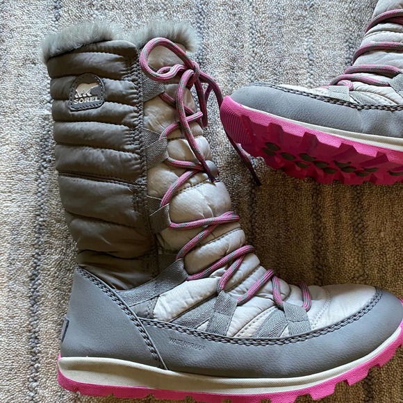 Sorel Whitney Lace NY1895 Pink Ice Tall Boot Y6 - Picture 4 of 8